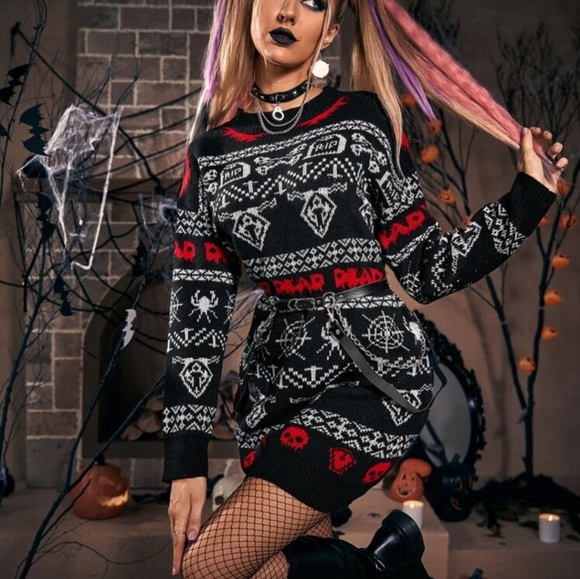 Pattern Sweater Dress - Picture 2 of 2